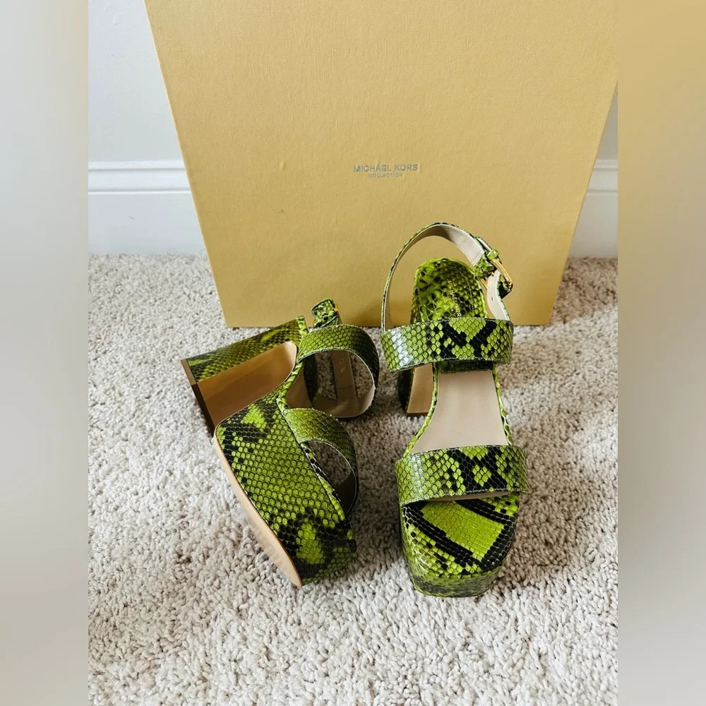 Michael Kors Collection Blair Genuine Python Snake Leather Size 41